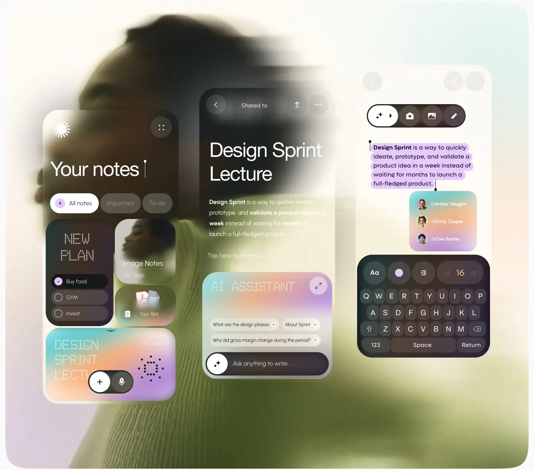 My Notes brand identity applied across digital touchpoints