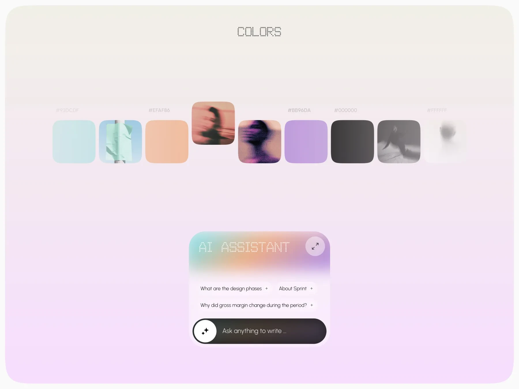 My Notes pastel color palette — Soft Cyan, Warm Peach and Lavender gradients